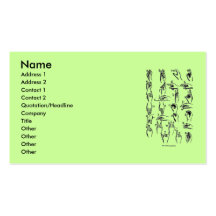 Carte de visite d'alphabet de langue des signes