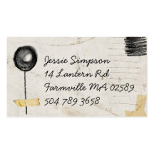 carte de visite d'amusement de griffonnage