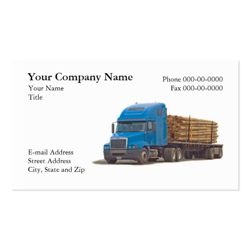 Carte de visite de camionnage de camionneur