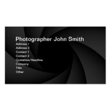 Carte de visite de diaphragme de photographe