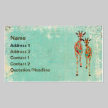 Carte de visite de girafes/étiquettes azurés et am cartes professionnelles