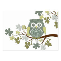 Carte de visite de hibou d'arbre de polka