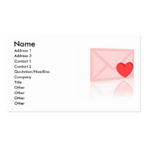 Carte de visite de lettre d'amour