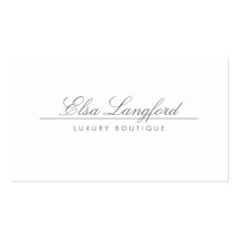 Carte de visite DE LUXE BLANC MODERNE de BOUTIQUE