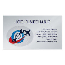 carte de visite de mécanicien d'entretien d'aviati