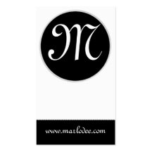 Carte de visite de monogramme : : Minimal noir et 