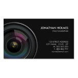 Carte de visite de photographe d'objectif de camér