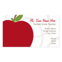 Carte de visite de professeur - Apple rouge surdim