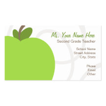 Carte de visite de professeur - Apple vert surdime