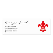 Carte de visite de Red Fleur de Lis Skinny
