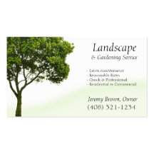 Carte de visite de soin d'arbre ou de pelouse