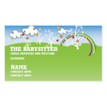 carte de visite de soins des enfants de babysitter
