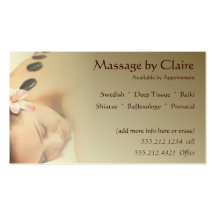 Carte de visite de thérapie de massage