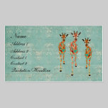 Carte de visite des girafes II/étiquettes azurés e cartes professionnelles