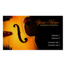 Carte de visite élégant de musique de violon