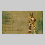 Carte de visite/étiquettes ambres d'or de girafes cartes professionnelles