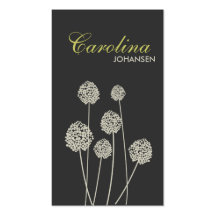 Carte de visite ÉTRANGE des FLEURS TAN/GRAY