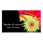 Carte de visite floral abstrait de studio d'art