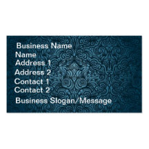 Carte de visite floral bleu vintage renversant