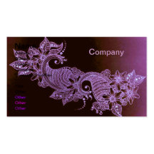 carte de visite floral de mehndi violet de henné