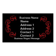Carte de visite floral grunge rouge vintage renver