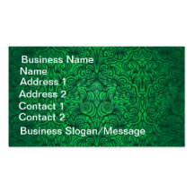 Carte de visite floral vert vintage renversant
