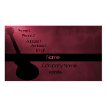 Carte de visite foncé de guitare, rose foncé