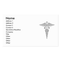 Carte de visite médical de caducée