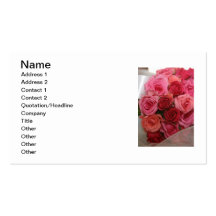 Carte de visite mélangé de bouquet de rose de rose