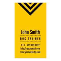 Carte de visite moderne de formation de chien jaun