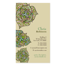 Carte de visite neutre floral d'environnement vert