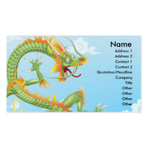 Carte de visite oriental chinois de dragon
