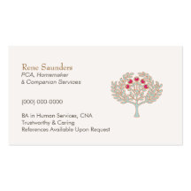 Carte de visite plus âgé de services de soin et de