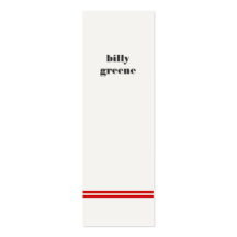 Carte de visite rayé rouge de Minimalistic mini