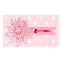 Carte de visite rose de fleur de dentelle
