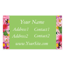 Carte de visite rose de marguerites