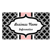 Carte de visite rose et noir professionnel