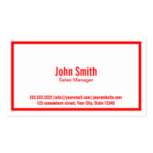 Carte de visite rouge de directeur commercial de f