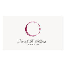 Carte de visite simple de Sommelier de tache de vi