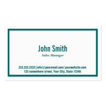 Carte de visite turquoise de directeur commercial 