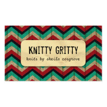 Carte de visite turquoise rouge de Chevron de croc