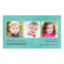 Carte de visite turquoise vintage de photographe d cartes professionnelles