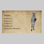 Carte de visite vintage/étiquettes de zèbre cartes professionnelles