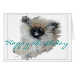 Carte de voeux d'anniversaire de Pekingese