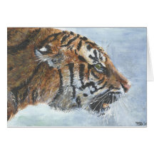 Carte de voeux d'art de tigre
