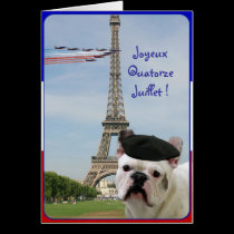 Carte de voeux de bouledogue français de Quatorze  cartes