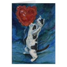 Carte de voeux de chat de carte de Valentine et de