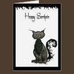 Carte de voeux de chat de Samhain cartes