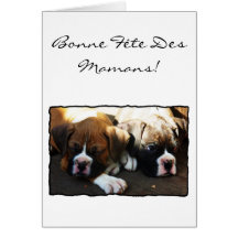 Carte de voeux de chiots de boxeur de DES Mamans d
