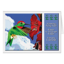 Carte de voeux de colibri
